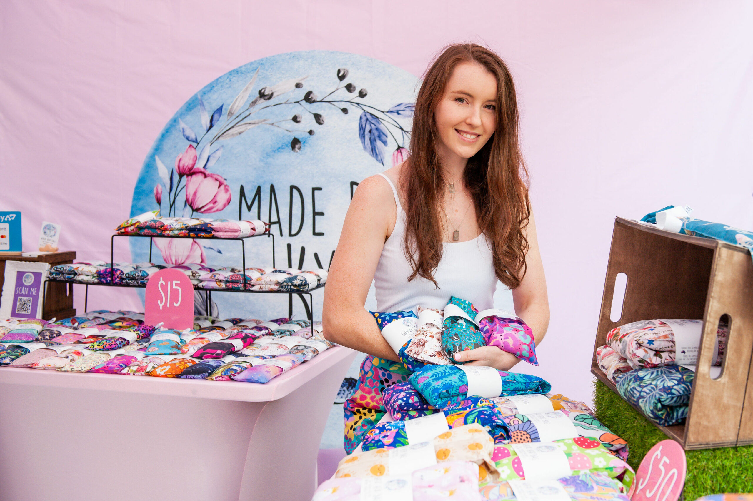 Quirky fabrics and wheat bags helped this business owner deal with pain